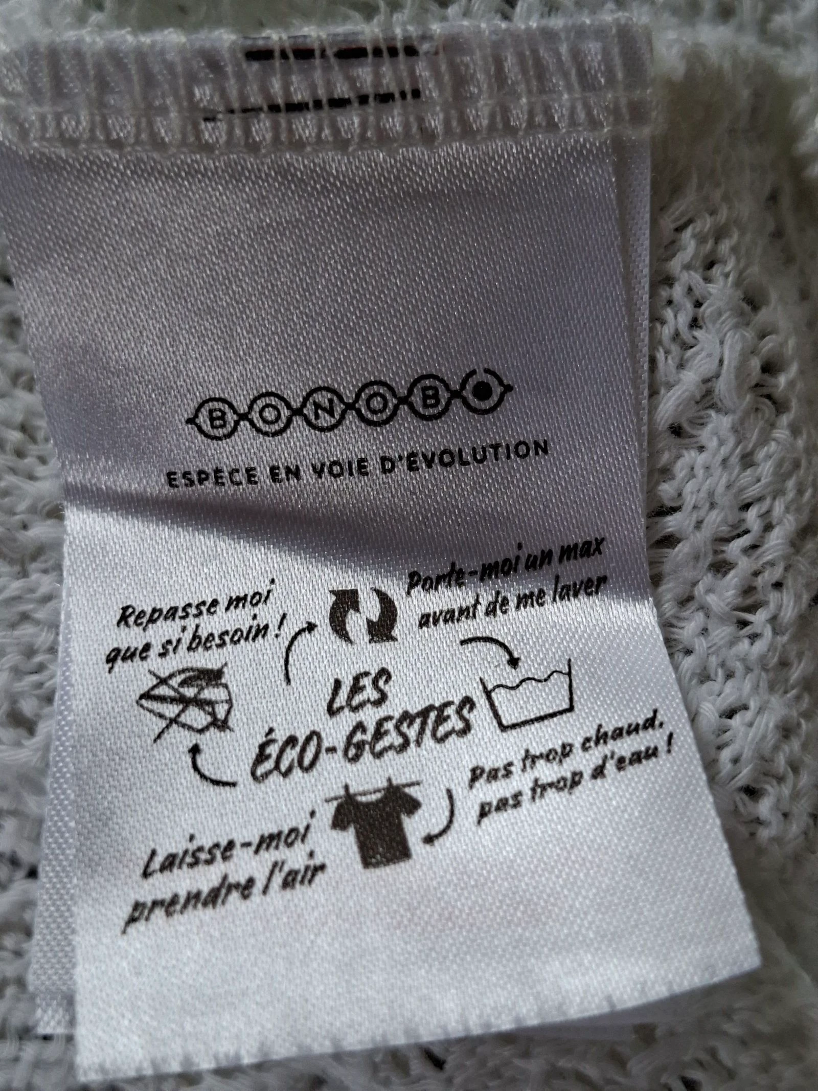 Débardeur BONOBO femme S blanc maille 100% coton bretelles fines léger été – photo 4